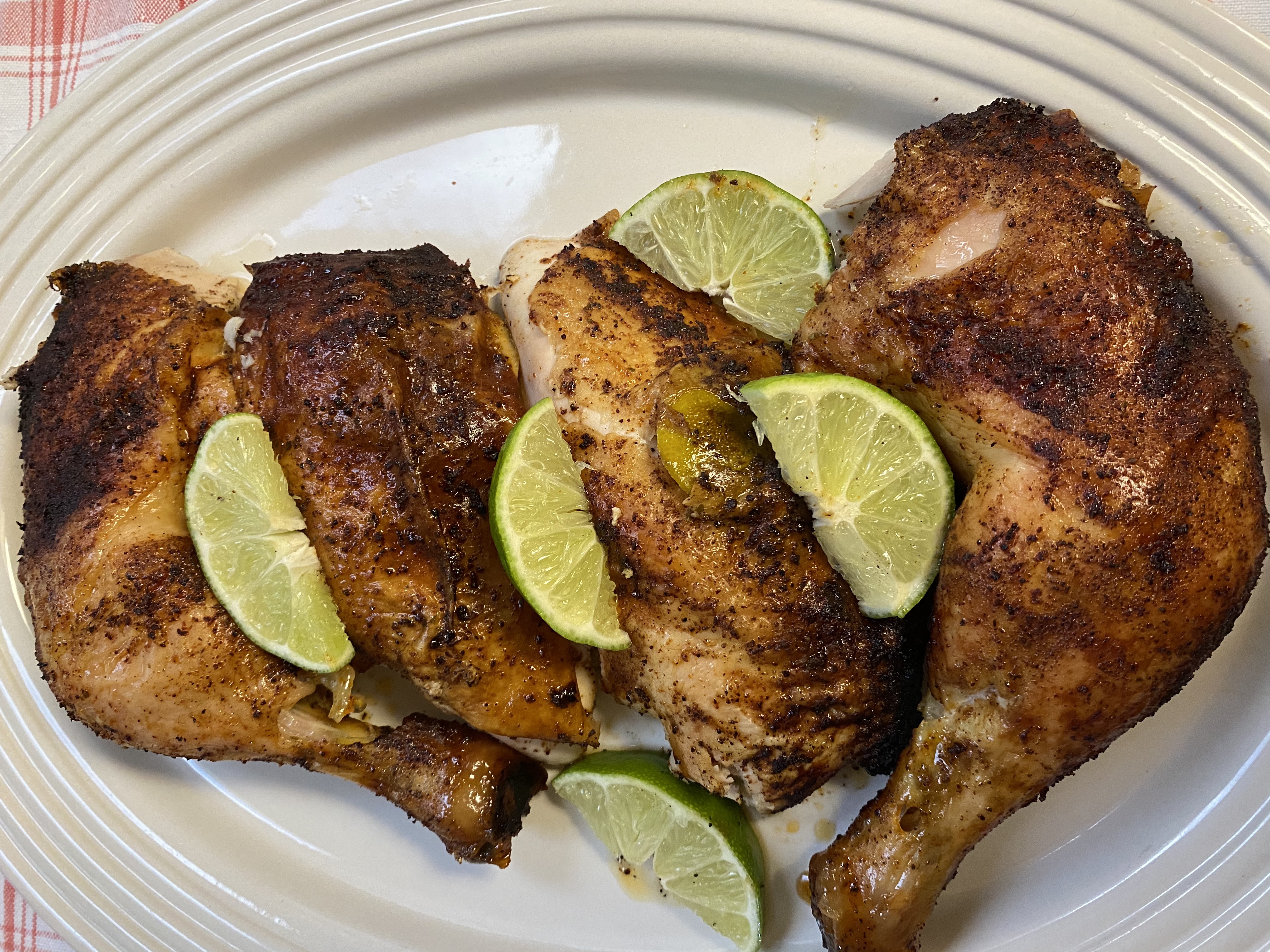 Plate of Beer Can Lime Chicken